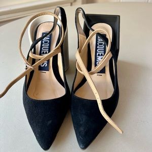 Jacquemus Les Chaussures Nimes Slingback Heels. Square and circle. size 37